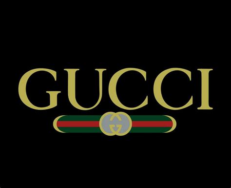 gucci marca logo símbolo con nombre diseño ropa Moda vector ilustración con negro antecedentes ...