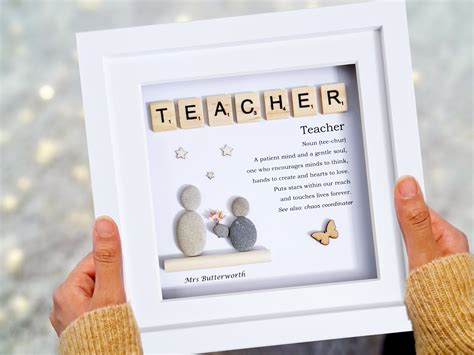 Teacher Pebble Art Teacher Gift Personalised Gift for - Etsy