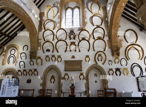 Interior Of The Great Hall Where Over 230 Horseshoes Hang On The Walls ...