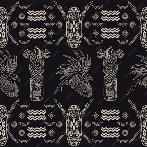 Premium Vector | Ethnic batik papua element pattern 098