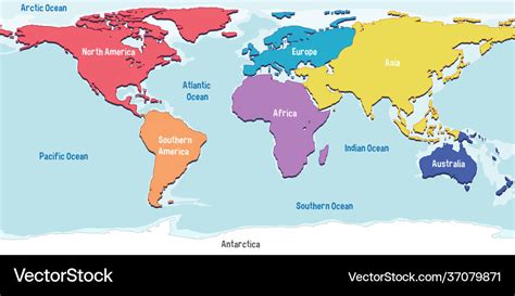 World Map Outline Continents And Oceans