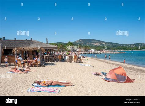 Beach, Port Grimaud, Var, Provence-Alpes-Cote d`Azur, France, Europe Stock Photo - Alamy