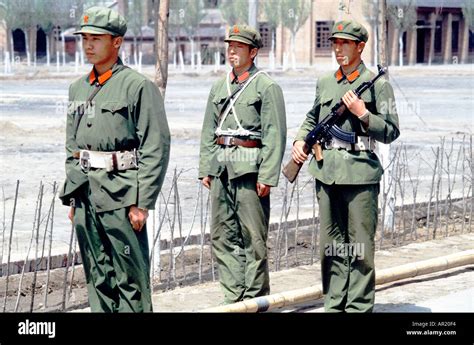 Three Pla Soldiers In Tianjin In China Stock Photo - Alamy