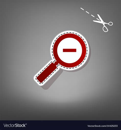 Zoom sign red icon with Royalty Free Vector Image