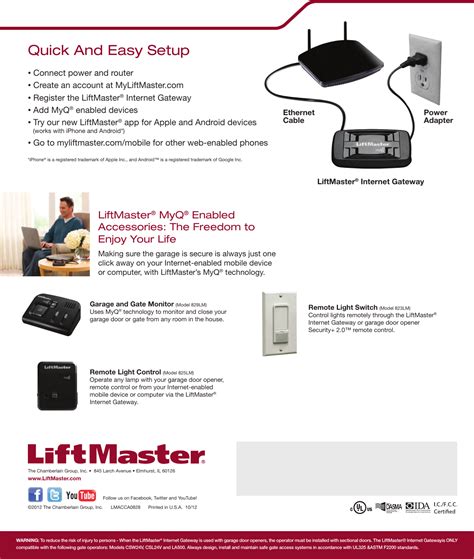 Liftmaster Garage Door Opener 828Lm Users Manual