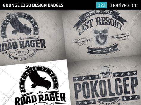 Grunge logo design badges - logo templates psd by 123creative on Dribbble