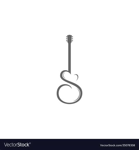 Creative guitar logo design template Royalty Free Vector