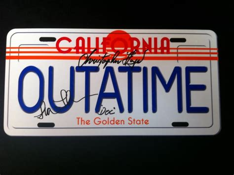 Back to the Future (1985) Autographed License Plate