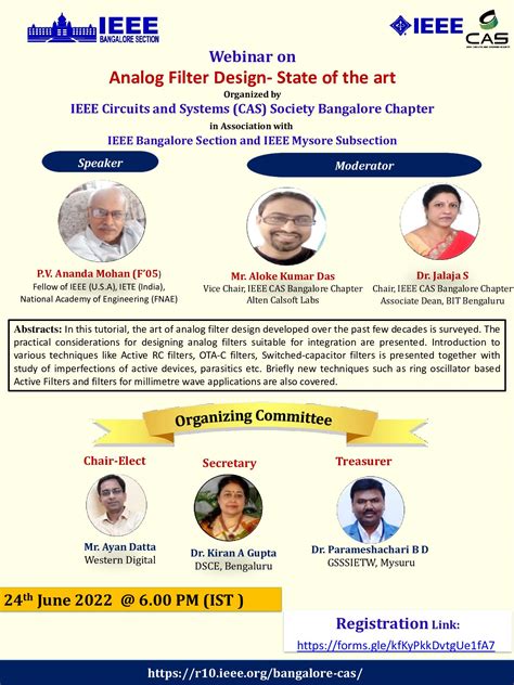 Analog Filter Design - IEEE Bangalore CAS Chapter