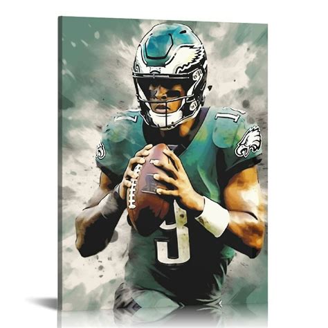 GOSMITH Jalen Hurts Posters Football Canvas Posters Wall Art Decor ...