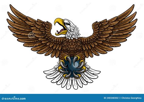 Bald Eagle Hawk Flying Bowling Ball Claw Mascot Stock Vector ...