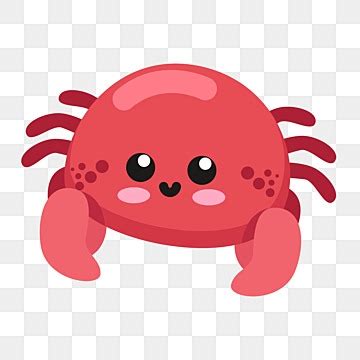 Sea Creatures Vector PNG Images, Sea Crab Cartoon Creatures On White Background Vector, Crab ...