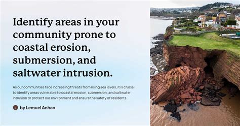 Identify areas in your community prone to coastal erosion, submersion ...