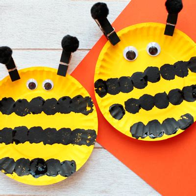 Easy Paper Plate Bee Craft For Kids - Spring Insect Craft