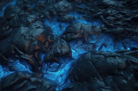 Blue Magma Rock Texture with Cracks. AI Generated Stock Illustration ...