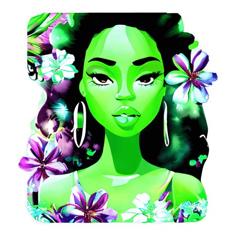 Beautiful Black Woman with Smooth Face and Flower Background · Creative ...