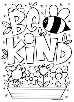 Kindness coloring page | Kids printable coloring pages, Bee coloring ...