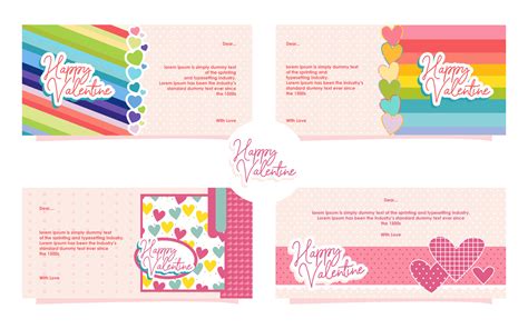 Valentine's Day Background Template Banner Set 5248877 Vector Art at Vecteezy