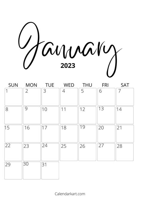 Free Printable January 2023 Calendar - 6 Pages - | Free printable ...