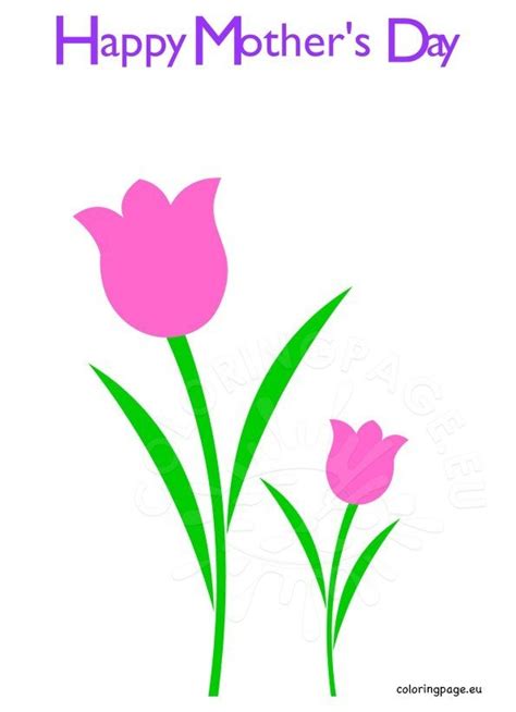 Happy Mother's Day tulips | Coloring Page