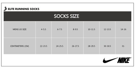 Nike Men's Sock Size Chart