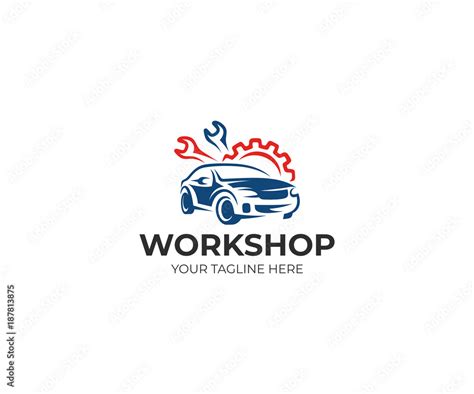 Auto workshop logo template. Auto service vector design. Car and tools ...