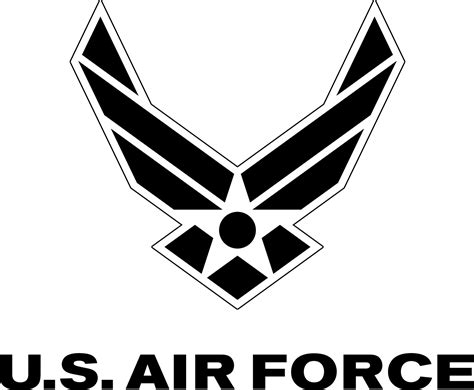 Air Force symbol with logotype, black with white outline