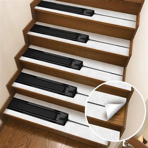 Stair anti slip stickers Piano style stair mats Stairs stair stickers ...