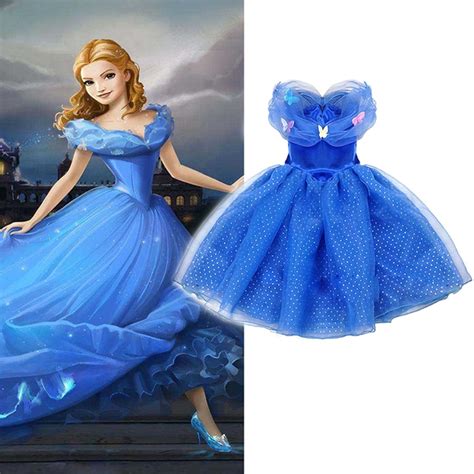 Princess Cinderella Girls Dress Kids Butterflies Sleeveless Party Cosplay Costume Children ...