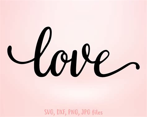 Love Script With Heart Svg Cutting File For Cricut Love Word ...