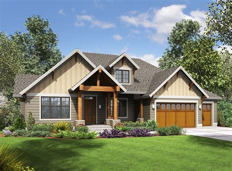 Plan 69642AM: One Story Craftsman with Finished Lower Level | Craftsman style house plans ...