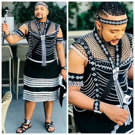 Clipkulture | Spitch Nzawumbi In Black & White Xhosa Male Traditional Attire With Beaded ...