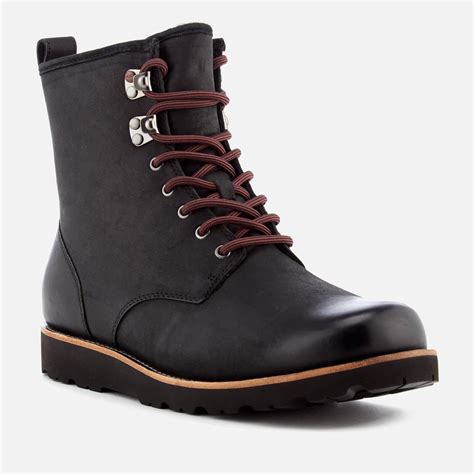 UGG Hannen Tl Waterproof Leather Lace Up Boots in Black for Men - Lyst