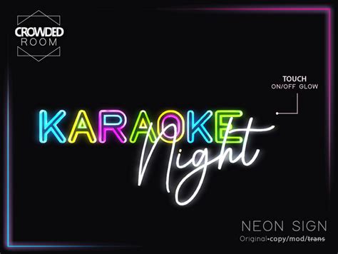 Second Life Marketplace - Crowded Room - Neon Sign - Karaoke Night 01