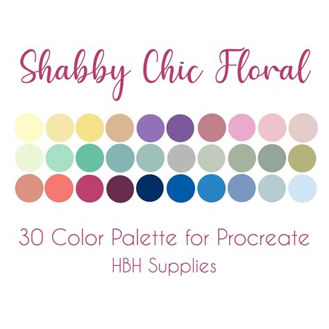Shabby Chic Floral Procreate Palette, Procreate Tools, Procreate Color Palette, Procreate Swatch ...