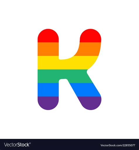 Logo letter k rainbow Royalty Free Vector Image