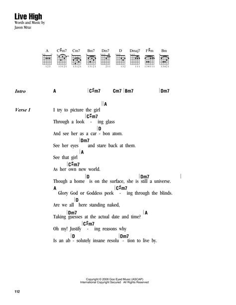 Live High by Jason Mraz - Guitar Chords/Lyrics - Guitar Instructor