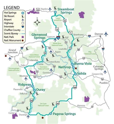 Map of the Colorado Historic Hot Springs Loop | Iron Mountain Hot Springs