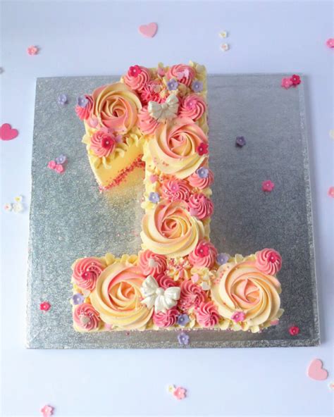 Pretty Number Cake | Karen's Cakes | Girls first birthday cake, 1st birthday cake for girls, 1st ...