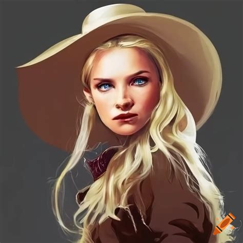 Blonde woman in a western setting