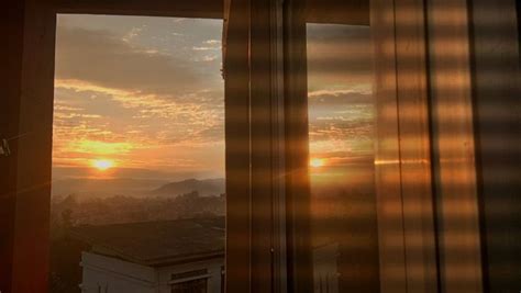 Early morning window view #sunrise #mountains | Sunrise window, Window ...