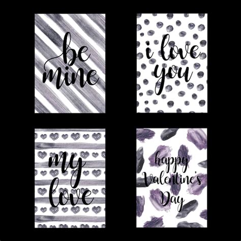 Premium Vector | Watercolor valentine cards collection