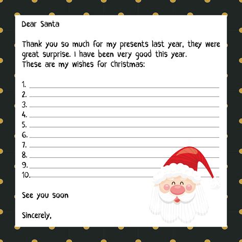 Santa Wish List Printable