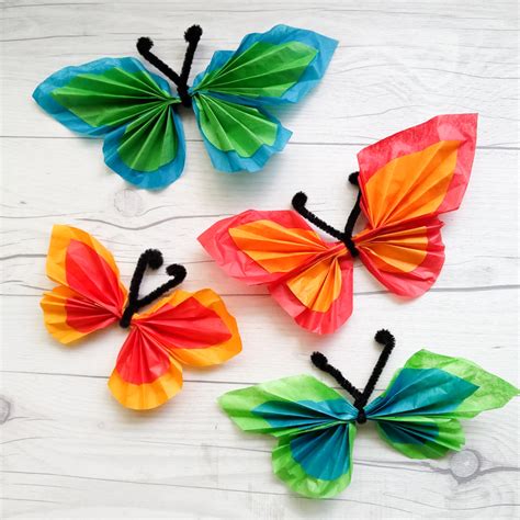 Tissue Paper Butterfly Mobile Craft | Make and Takes