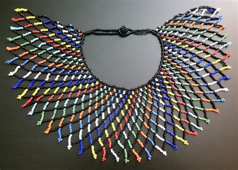 Bright South African Beaded Necklace by APUM on Etsy African Beads Necklace, Beaded Bib Necklace ...