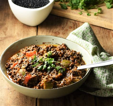 Curried Black (Beluga) Lentils Recipe with Vegetables - Everyday ...