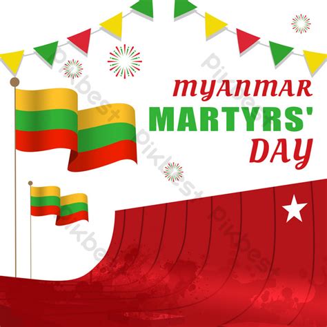 Myanmar Martyrs Day Creative National Flag Social Media Post | PSD Free Download - Pikbest