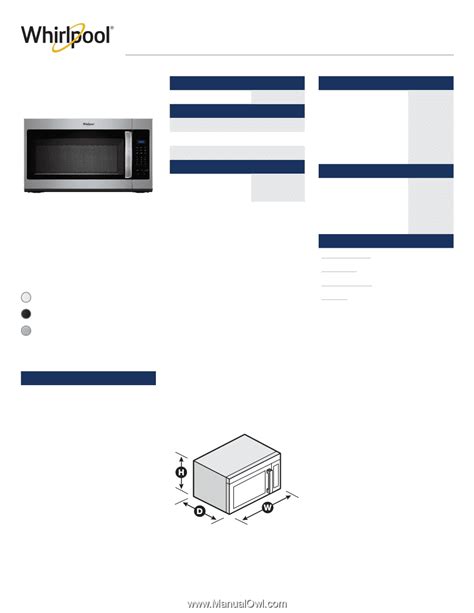 Whirlpool WMH31017HW | Specification Sheet