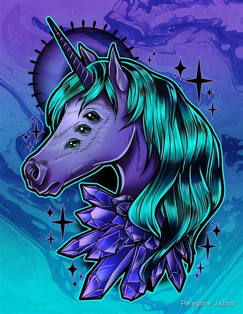 "Crystal Unicorn " by Peregrine Jazmin | Redbubble