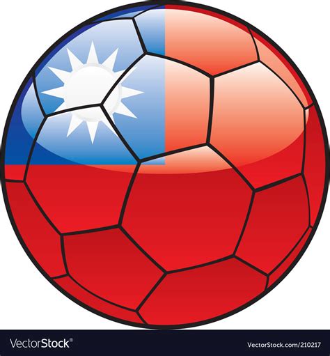 Taiwan flag on soccer ball Royalty Free Vector Image